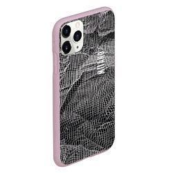 Чехол iPhone 11 Pro матовый Мятая сетчатая ткань Crumpled Mesh Fabric, цвет: 3D-розовый — фото 2