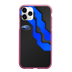 Чехол iPhone 11 Pro матовый SUBARU - СУБАРУ ТЕХНОЛОГИЧЕСКАЯ БРОНЯ, цвет: 3D-малиновый