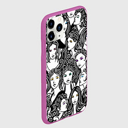 Чехол iPhone 11 Pro матовый 26 девушек, цвет: 3D-фиолетовый — фото 2