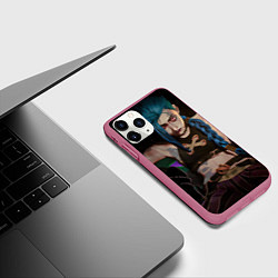Чехол iPhone 11 Pro матовый Arcane Джинкс смотрит на тебя, цвет: 3D-малиновый — фото 2