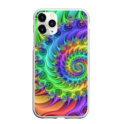 Чехол iPhone 11 Pro матовый Красочная фрактальная спираль Узор Colorful fracta