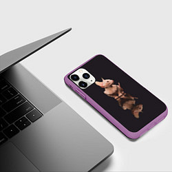 Чехол iPhone 11 Pro матовый Милый котенок сфинкса, цвет: 3D-фиолетовый — фото 2