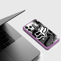 Чехол iPhone 11 Pro матовый FOX RACING - МОТОКРОСС БРЫЗГИ, цвет: 3D-фиолетовый — фото 2