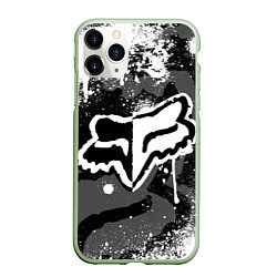 Чехол iPhone 11 Pro матовый FOX RACING - МОТОКРОСС БРЫЗГИ, цвет: 3D-салатовый