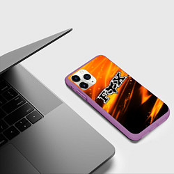 Чехол iPhone 11 Pro матовый FOX RACING - ФОКС СИЯНИЕ, цвет: 3D-фиолетовый — фото 2