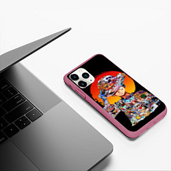 Чехол iPhone 11 Pro матовый ВАН ПИС АРКИ В ЛУФФИ ONE PIECE, цвет: 3D-малиновый — фото 2