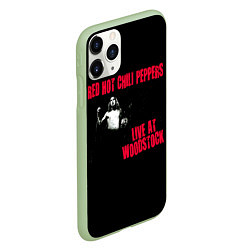Чехол iPhone 11 Pro матовый Live at Woodstock - Red Hot Chili Peppers, цвет: 3D-салатовый — фото 2