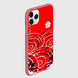 Чехол iPhone 11 Pro матовый Чёрный клевер black clover Краски, цвет: 3D-малиновый — фото 2
