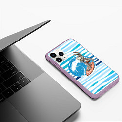 Чехол iPhone 11 Pro матовый Ослик Серфинг, цвет: 3D-сиреневый — фото 2
