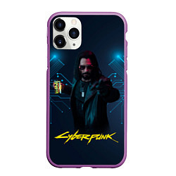 Чехол iPhone 11 Pro матовый Johnny Cyberpunk2077, цвет: 3D-фиолетовый