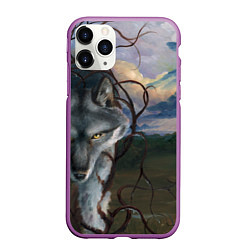 Чехол iPhone 11 Pro матовый IN COLD wolf without logo, цвет: 3D-фиолетовый