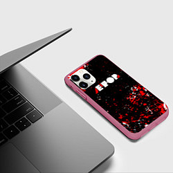 Чехол iPhone 11 Pro матовый Егор летов - гражданская оборона, цвет: 3D-малиновый — фото 2