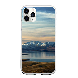 Чехол iPhone 11 Pro матовый Горы озеро природа, цвет: 3D-белый