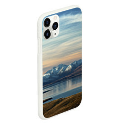 Чехол iPhone 11 Pro матовый Горы озеро природа, цвет: 3D-белый — фото 2