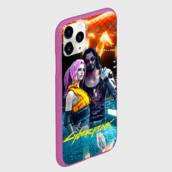 Чехол iPhone 11 Pro матовый Cyberpunk2077 Johnny Vi girl, цвет: 3D-фиолетовый — фото 2