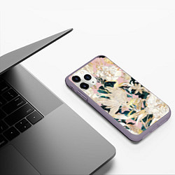 Чехол iPhone 11 Pro матовый Цветы Королевский Цветочный Узор, цвет: 3D-серый — фото 2