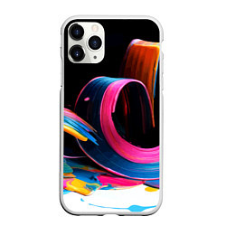 Чехол iPhone 11 Pro матовый Разноцветный мазки краски Абстракция Multicolored