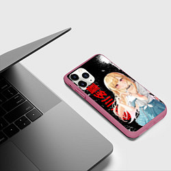 Чехол iPhone 11 Pro матовый МАРИН КИТАГАВА - БРЫЗГИ КРАСКИ, цвет: 3D-малиновый — фото 2
