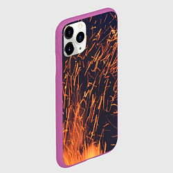 Чехол iPhone 11 Pro матовый Искры от пламени, цвет: 3D-фиолетовый — фото 2