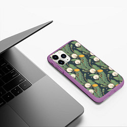 Чехол iPhone 11 Pro матовый Цветение одуванчиков, цвет: 3D-фиолетовый — фото 2