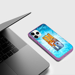 Чехол iPhone 11 Pro матовый IN COLD logo with blue ice, цвет: 3D-фиолетовый — фото 2