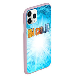 Чехол iPhone 11 Pro матовый IN COLD horizontal logo with blue ice, цвет: 3D-розовый — фото 2