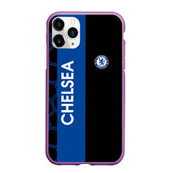 Чехол iPhone 11 Pro матовый Челси футбольный клуб, цвет: 3D-фиолетовый