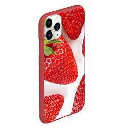 Чехол iPhone 11 Pro матовый Strawberries, цвет: 3D-красный — фото 2