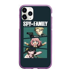 Чехол iPhone 11 Pro матовый SPY X FAMILY СЕМЬЯ ШПИОНА ЛОЙД, АНЯ, ЙОР