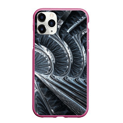 Чехол iPhone 11 Pro матовый Фрактальный абстрактный паттерн Броня Fractal Abst, цвет: 3D-малиновый