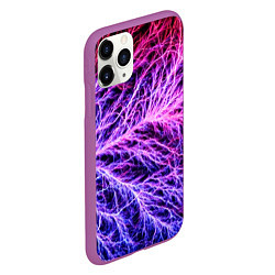 Чехол iPhone 11 Pro матовый Авангардный неоновый паттерн Мода Avant-garde neon, цвет: 3D-фиолетовый — фото 2