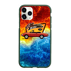 Чехол iPhone 11 Pro матовый Classic ride, цвет: 3D-темно-зеленый