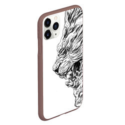 Чехол iPhone 11 Pro матовый LION pride, цвет: 3D-коричневый — фото 2