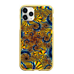 Чехол iPhone 11 Pro матовый FRACTAL COLOR PATTERN, цвет: 3D-желтый