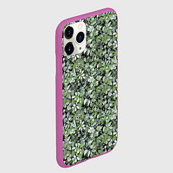 Чехол iPhone 11 Pro матовый Летний лесной камуфляж в зеленых тонах, цвет: 3D-фиолетовый — фото 2