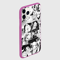 Чехол iPhone 11 Pro матовый Клинок рассекающий демонов паттерн, цвет: 3D-фиолетовый — фото 2