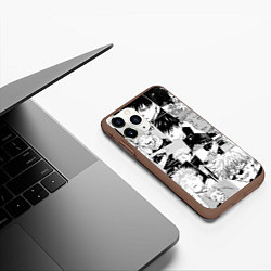 Чехол iPhone 11 Pro матовый Магическая битва паттерн, цвет: 3D-коричневый — фото 2