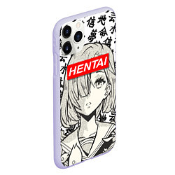 Чехол iPhone 11 Pro матовый HENTAI SCHOOL GIRL ХЕНТАЙ ШКОЛЬНИЦА, цвет: 3D-светло-сиреневый — фото 2