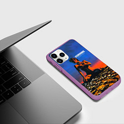 Чехол iPhone 11 Pro матовый Deadly Sting - Scorpions, цвет: 3D-фиолетовый — фото 2
