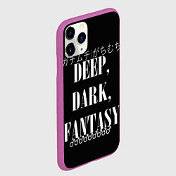 Чехол iPhone 11 Pro матовый Глубокие темные фантазии Иероглифы, цвет: 3D-фиолетовый — фото 2