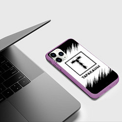 Чехол iPhone 11 Pro матовый Тараканы штрихи на белом фоне, цвет: 3D-фиолетовый — фото 2
