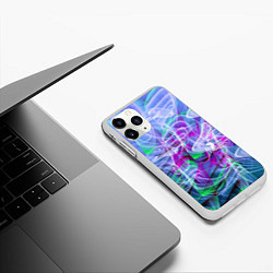 Чехол iPhone 11 Pro матовый Абстрактный фрактальный летний паттерн Abstract fr, цвет: 3D-белый — фото 2