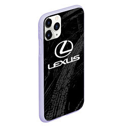 Чехол iPhone 11 Pro матовый Lexus - следы шин, цвет: 3D-светло-сиреневый — фото 2