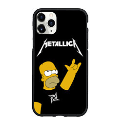 Чехол iPhone 11 Pro матовый Metallica Гомер Симпсон рокер
