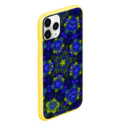Чехол iPhone 11 Pro матовый Абстрактный зелено-синий узор Звезда, цвет: 3D-желтый — фото 2