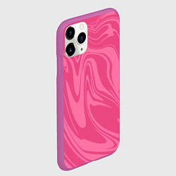 Чехол iPhone 11 Pro матовый РОЗОВЫЕ РАЗВОДЫ КРАСКИ МРАМОРНЫЙ, цвет: 3D-фиолетовый — фото 2