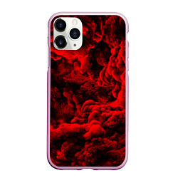 Чехол iPhone 11 Pro матовый Красный дым Red Smoke Красные облака, цвет: 3D-розовый