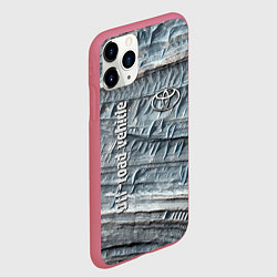 Чехол iPhone 11 Pro матовый Toyota Off-road vehicle Rock Тойота внедорожник Ск, цвет: 3D-малиновый — фото 2