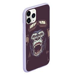 Чехол iPhone 11 Pro матовый Орущая горилла, цвет: 3D-светло-сиреневый — фото 2