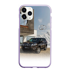 Чехол iPhone 11 Pro матовый Тoyota Land Cruiser Prado у горного коттеджа Mount, цвет: 3D-светло-сиреневый